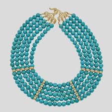 5 strand 18mm turquoise bead collar