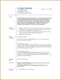 Resume With No Work Experience College Student Lovely Ideas