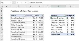 pivot table calculated field example