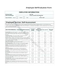 Evaluation Templates For Employees Self Assessment Example