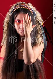 fashion model in native american indian