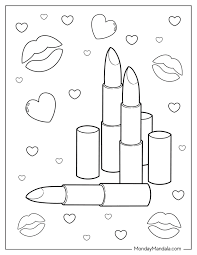 20 makeup coloring pages free pdf