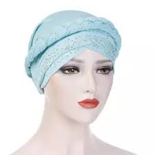 Muslim Auburyshop Women Muslim Frontal Cross Bonnet Hijab Turban Hat Chemo Cap Reference Size Chart