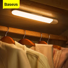 Baseus Under Cabinet Light Pir Motion Sensor Human Induction Cupboard Wardrobe Lamp Smart Led Closet Light For Kitchen Bedroom Under Cabinet Lights Aliexpress