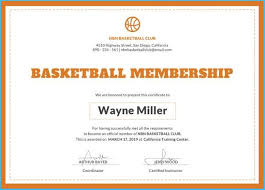 Basketball Certificate Templates 7327