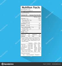 Nutrition Facts Food Label Information Healthy Stock