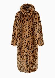 Giorgio Armani Long Faux Fur Coat 85 Acrylic 15 Polyester Pattern Size Xs