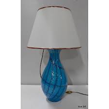 White Shade And Blue Glass Base 1940 1960s