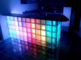 glass block bar with led light