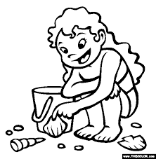 Free beach shells coloring pages to print for kids. Beach Online Coloring Pages
