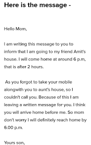 write a short message to your mother