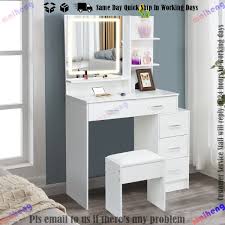dressing table with led lights mirror