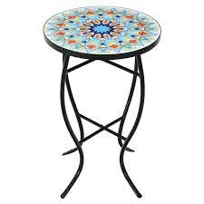 Round Metal Bistro Outdoor Side Table