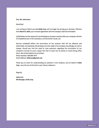 termination of services letter to