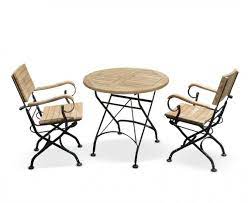 garden bistro table and 2 arm chairs