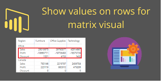 show values on rows for matrix visual