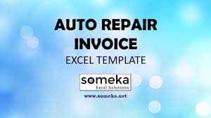 auto repair invoice free excel