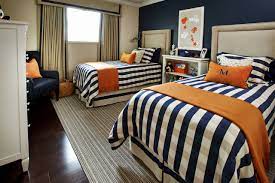 boys navy and orange bedroom photos