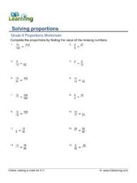 grade 6 proportions worksheet solving