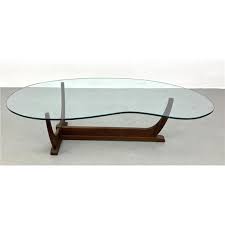 Coffee Table With Kidney Shaped Glass