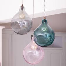 William Pink Glass Globe Pendant Light