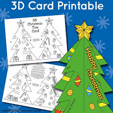 3d christmas tree card template messy