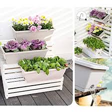 Choose from black, green or white. Buy Upmct 3 Packs Window Boxes Planters 14 Inches Rectangular Vegetable Plastic Planters With Trays Indoor And Outdoor Flower Boxes For Windowsill Patio Garden Porch Grey 3 Online In Turkey B08rdt1m7z