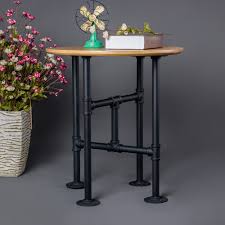 Industrial pipe coffee table, similar to styles seen in restoration hardware, round top, etc. Kinmade Industrial Iron Pipe Coffee Table Leg Set Rustic Black Steel Diy Table Base Kit For Living Room Restaurant No Wood Brackets Aliexpress