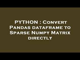 python convert pandas dataframe to