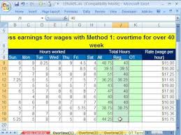 How To Calculate Gross And Overtime Pay In Microsoft Excel