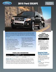 2010 Ford Escapre Towing Guide Specifications Capabilities