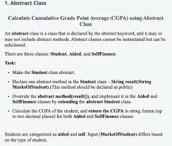 Cgpa is not same as the percentage. 1 Abstract Class Calculate Cumulative Grade Point Chegg Com