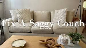 a sagging sofa couch cushion stuffing