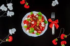 Vegetarians often get a raw deal when it comes to christmas lunch. Premium Photo Sliced Tomato And Mozzarella Salad With Fork For Christmas Dinner Vegetarian Dish