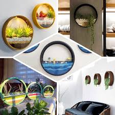 Gold Half Moon Wall Planters Round