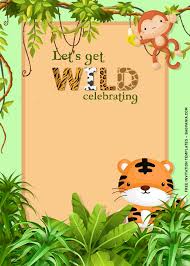 jungle birthday invitation templates