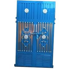 Blue Paint Coated Iron Gate For Home