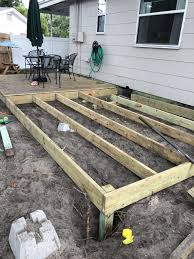 Here is how i built a deck in my backyard.it's a floating deck, which means it simply rests on blocks at ground level, and is not anchored deeply in the ground. How I Built My Diy Floating Deck For Less Than 500 Pretty Passive