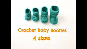 Easy Crochet Baby Booties 4 Sizes