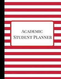 Academic Student Planner A Cute Red Stripes Jan 2019 Jun 2020 Dated Daily Weekly Monthly College High Middle School 18 Months Calendar Holidays