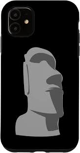 Amazon.com: iPhone 11 Tiki Moai Easter Island Hawaiian Luau Gray Gift Case  : Cell Phones & Accessories