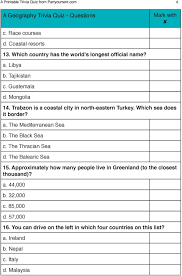 How much of the earth is covered by ocean? A Geography Trivia Quiz Pdf Free Download