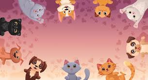 Cute Cat Background Vectors