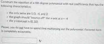 Equation Of A 4th Degree Polynomial
