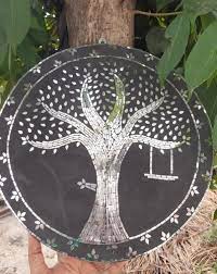 Black Sacred Banyan Tree Mirror Mosaic