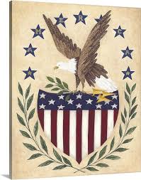 Patriotic Eagle Canvas Wall Art Print