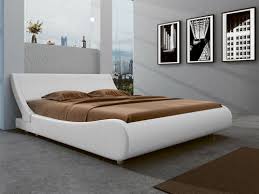 Queen Size Leather Low Profile Sleigh
