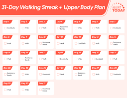 31 day workout plan walk and tone arms