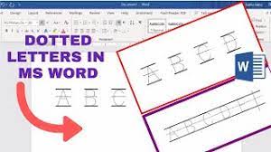 make tracing letters in microsoft word