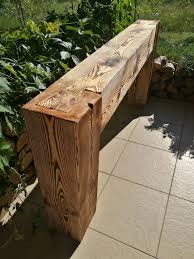 Wood Beams Natural Wood Console Table
